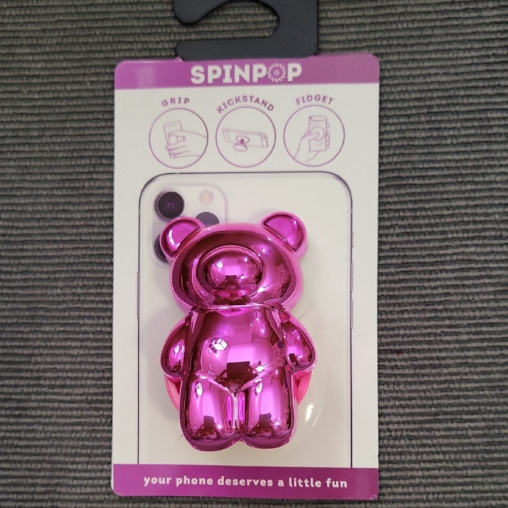 Pink Bear Phone Grip NWT